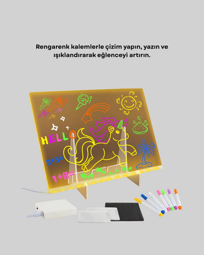LED Aydınlatmalı Yazı ve Çizim Panosu