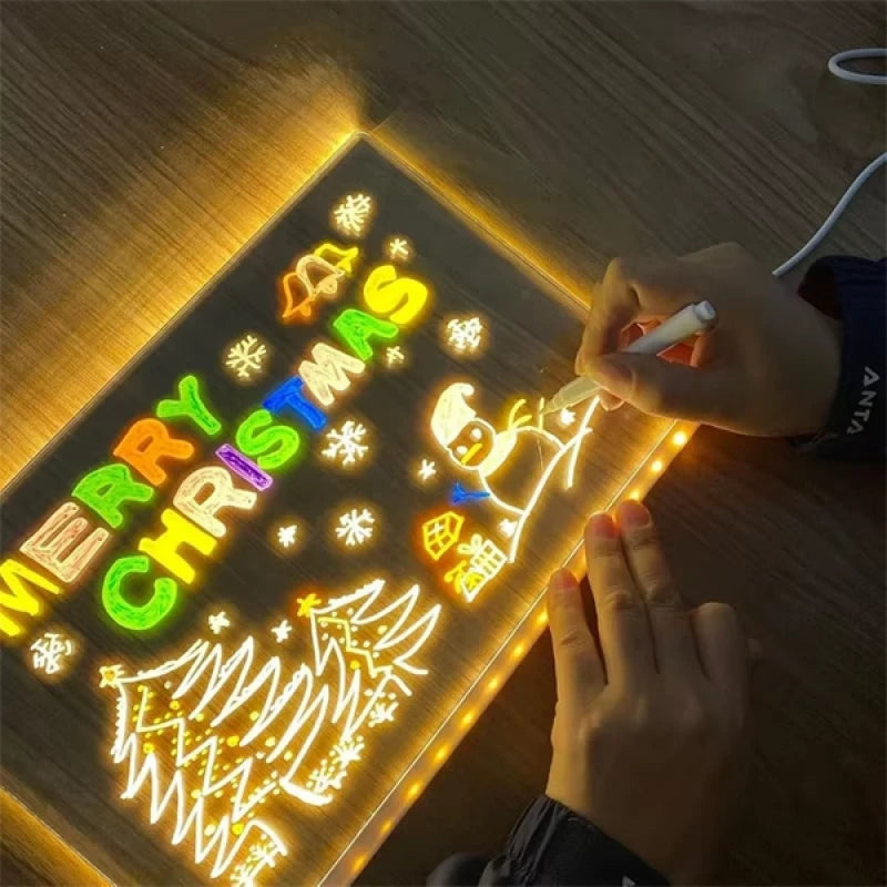 LED Aydınlatmalı Yazı ve Çizim Panosu